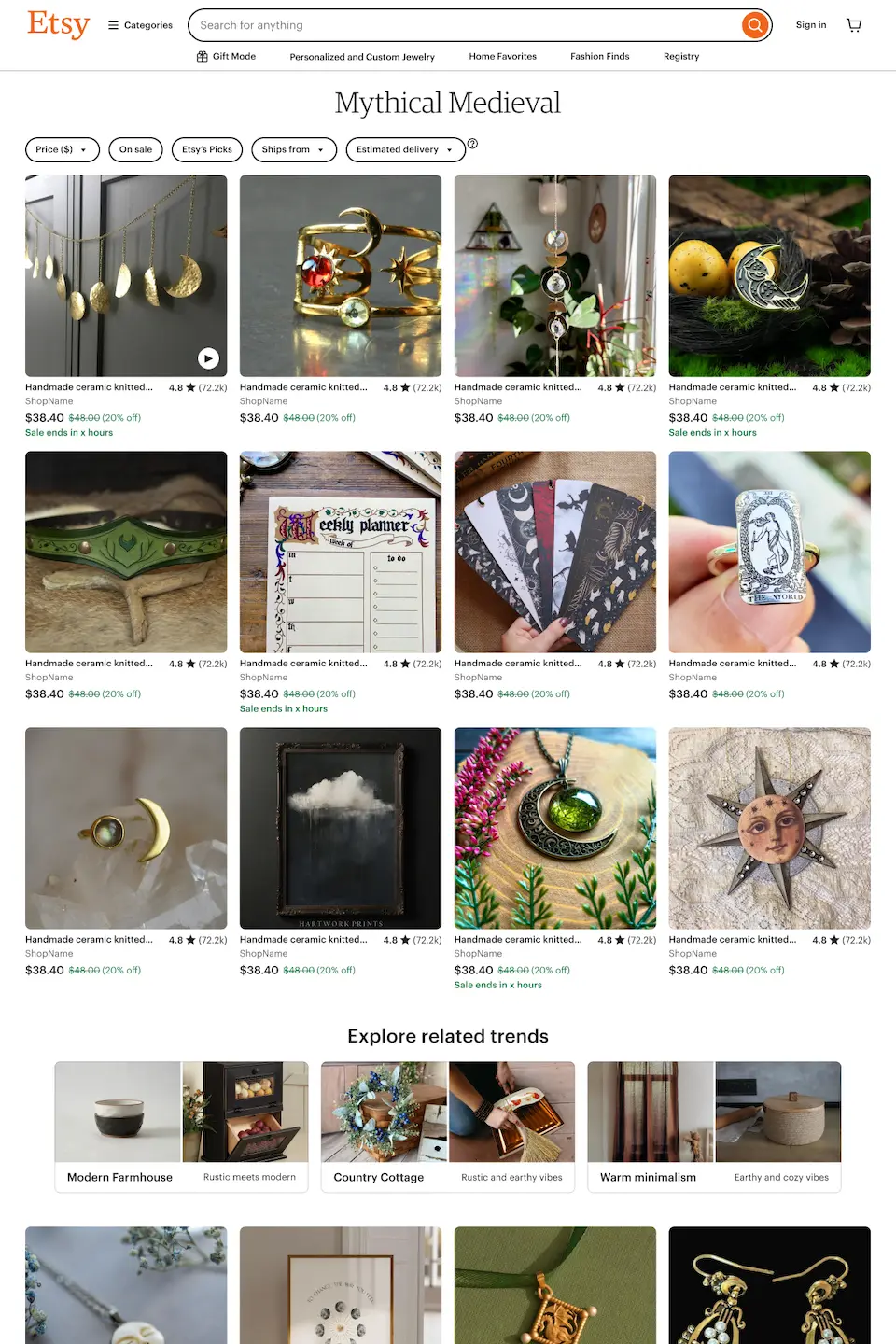 Themes landing page