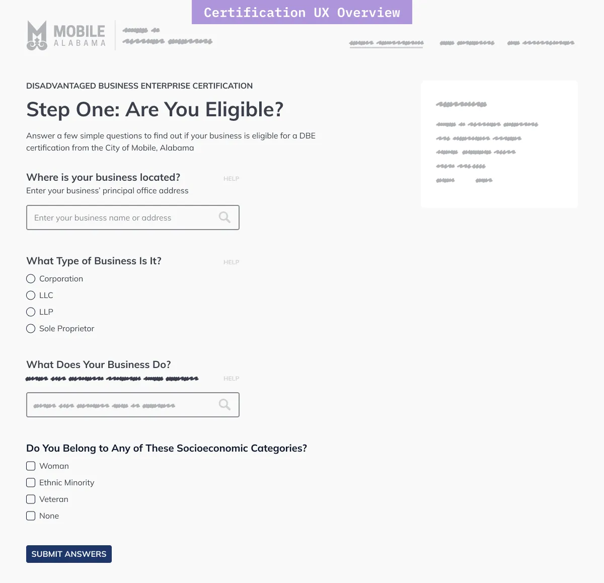 Wireframe: Certification questions